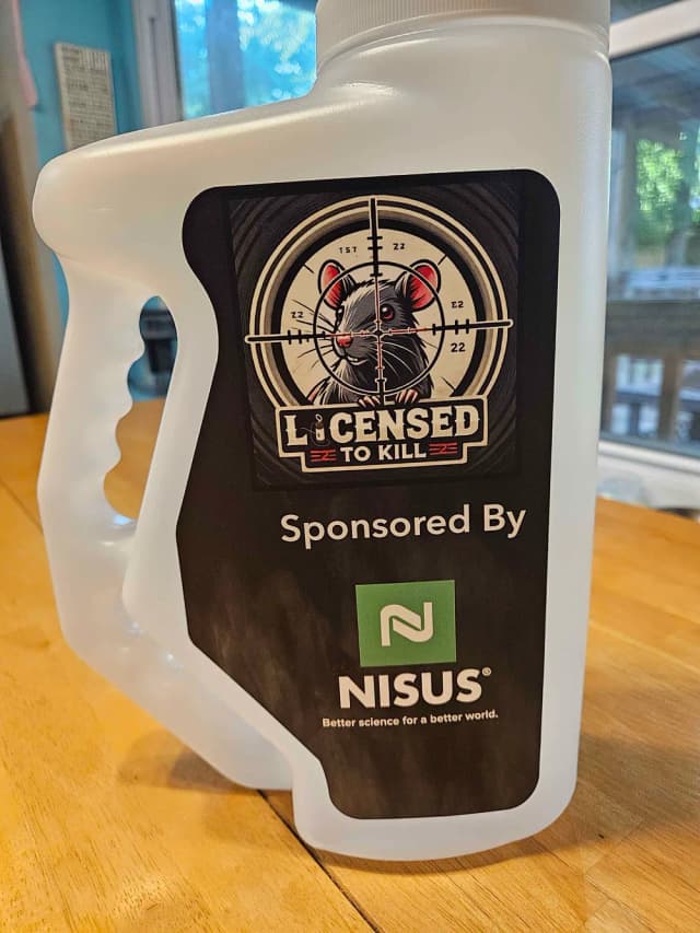 An LTK prize jug with the Licensed to Kill badge, sponsored by Nisus